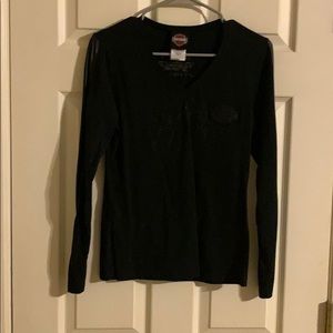 Black long sleeved Harley Davidson top